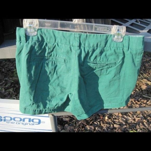 Merona 2 Solid Green Jean Shorts Short Lowrise 100% Cotton Pockets Plain Denim - Picture 7 of 10